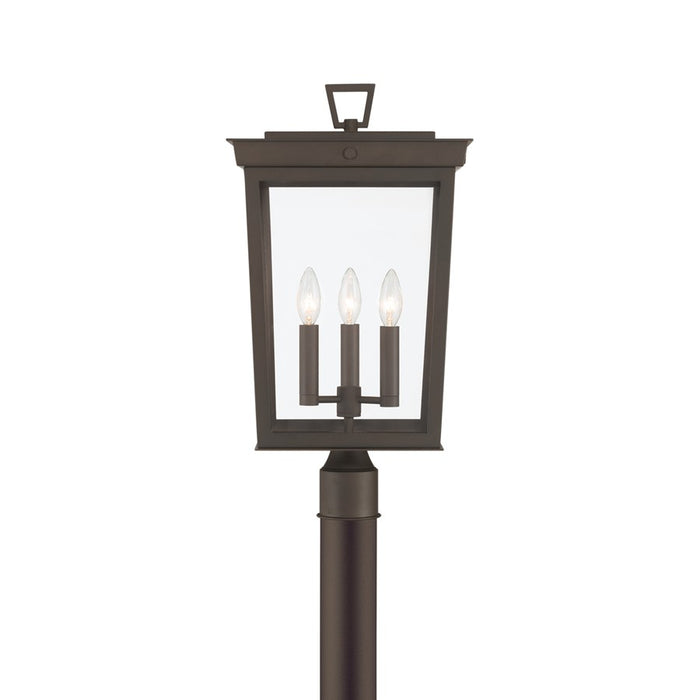 Crystorama Belmont 3 Lt 12" Outdoor Post Light, Twilight Bronze