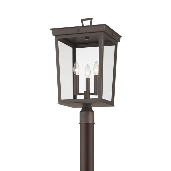 Crystorama Belmont 3 Lt 12" Outdoor Post Light, Twilight Bronze