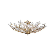 Crystorama Bridget 21.25in 4-Light Semi Flush Mount | Coastal Soft Gold and Clear Floral Glass | Bathroom & Bedroom Ceiling Light | Model BGT-330-SG-CL
