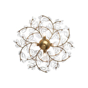 Crystorama Bridget 21.25in 4-Light Semi Flush Mount | Coastal Soft Gold and Clear Floral Glass | Bathroom & Bedroom Ceiling Light | Model BGT-330-SG-CL