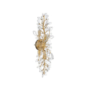 Crystorama Bridget 8.25in 4-Light Wall Sconce | Coastal Soft Gold Steel and Clear Glass | Bathroom & Bedroom Accent | 8.25 x 5 x 24 in | Model BGT-332-SG-CL