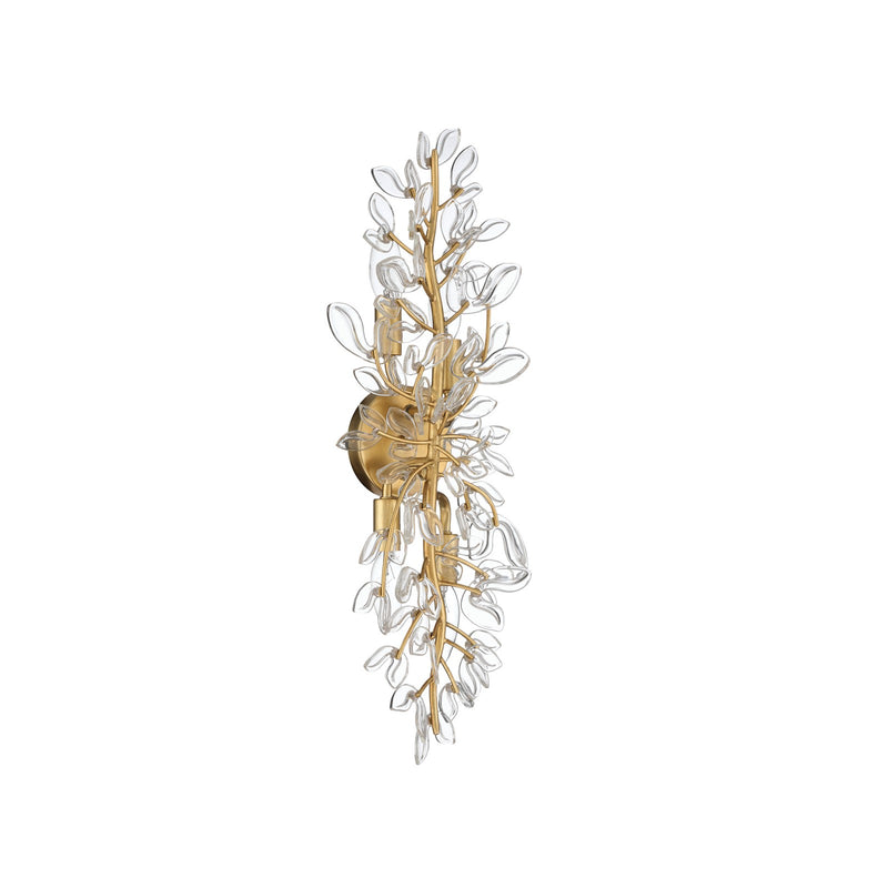 Crystorama Bridget 8.25in 4-Light Wall Sconce | Coastal Soft Gold Steel and Clear Glass | Bathroom & Bedroom Accent | 8.25 x 5 x 24 in | Model BGT-332-SG-CL