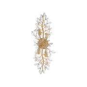 Crystorama Bridget 8.25in 4-Light Wall Sconce | Coastal Soft Gold Steel and Clear Glass | Bathroom & Bedroom Accent | 8.25 x 5 x 24 in | Model BGT-332-SG-CL