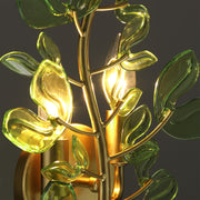Crystorama Bridget 8.25in 4-Light Wall Sconce | Coastal Soft Gold Steel and Green Glass | Bathroom & Bedroom Accent | 8.25 x 5 x 24 in | Model BGT-332-SG-GR