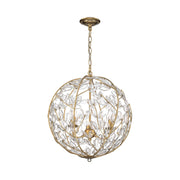 Crystorama Bridget 16.5in 3-Light Chandelier | Coastal Soft Gold and Clear Glass | Dining Room & Entryway | 16.5 x 16.5 x 18.5 in | Model BGT-334-SG-CL