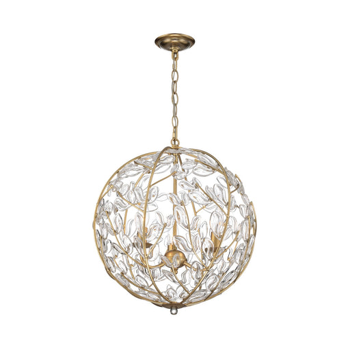 Crystorama Bridget 16.5in 3-Light Chandelier | Coastal Soft Gold and Clear Glass | Dining Room & Entryway | 16.5 x 16.5 x 18.5 in | Model BGT-334-SG-CL