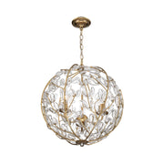 Crystorama Bridget 16.5in 3-Light Chandelier | Coastal Soft Gold and Clear Glass | Dining Room & Entryway | 16.5 x 16.5 x 18.5 in | Model BGT-334-SG-CL