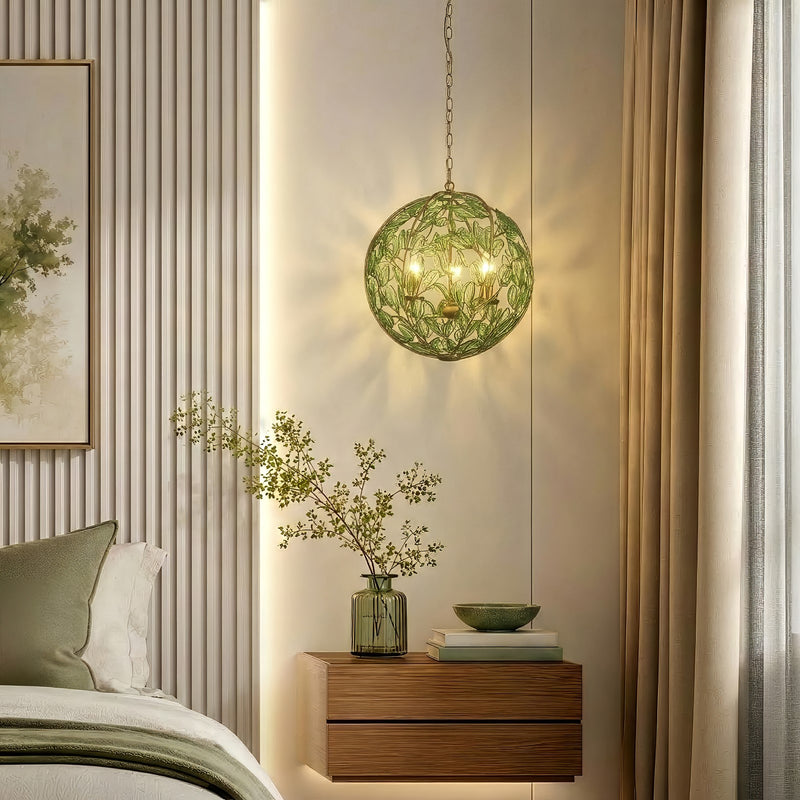 Crystorama Bridget 16.5in 3-Light Chandelier | Coastal Soft Gold and Green Glass | Dining Room & Entryway | 16.5 x 16.5 x 18 in | Model BGT-334-SG-GR