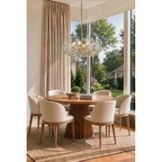 Crystorama Bridget 28.25in 6-Light Chandelier | Coastal Soft Gold Steel and Clear Floral Glass | Dining Room & Entryway | 28.25 x 28.25 x 20.5 in | Model BGT-338-SG-CL