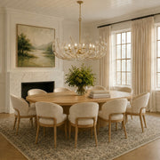 Crystorama Bridget 42in 12-Light Chandelier | Coastal Soft Gold Steel and Clear Floral Glass | Dining Room & Entryway | 42 x 42 x 27.5 in | Model BGT-339-SG-CL