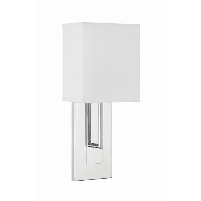 Crystorama Brent 1 Light Sconce, Polished Nickel