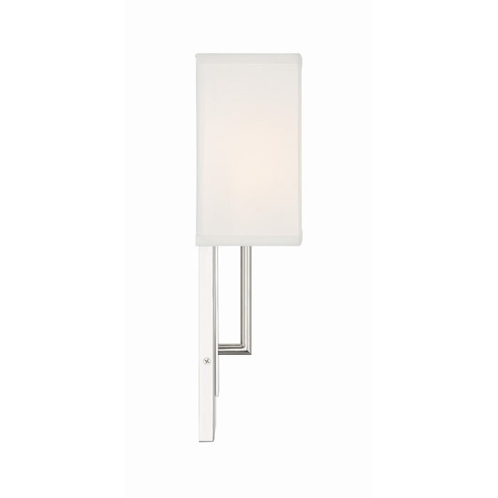 Crystorama Brent 1 Light Sconce, Polished Nickel