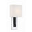 Crystorama Brent 1 Light Wall Mount, Nickel/Black Forged/White