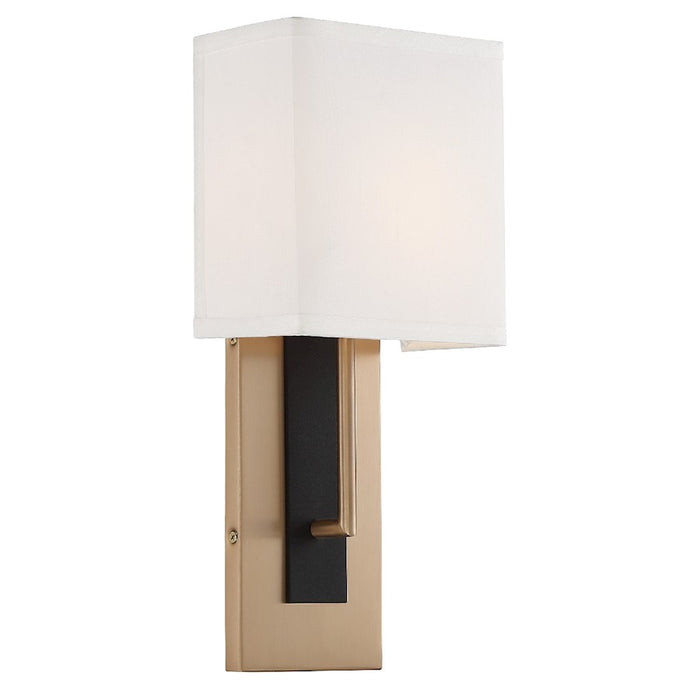 Crystorama Brent 1 Light Wall Mount, Gold/ Black Forged
