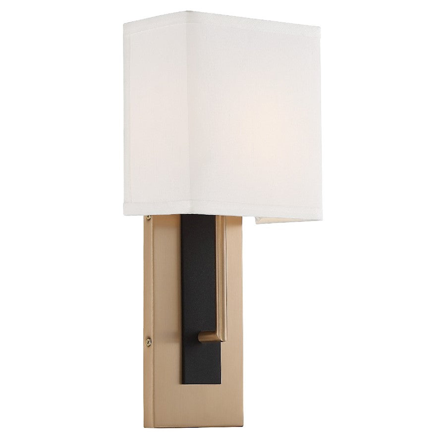 Crystorama Brent 1 Light Wall Mount, Gold/ Black Forged