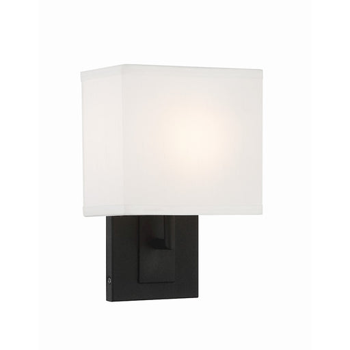 Crystorama Brent 1 Light Sconce, Black Forged