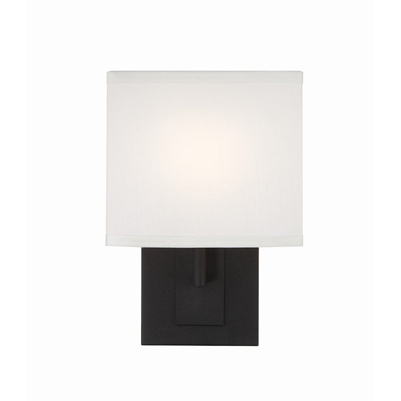 Crystorama Brent 1 Light Sconce, Black Forged