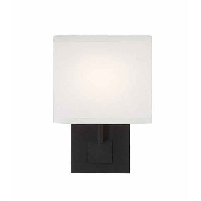 Crystorama Brent 1 Light Sconce, Black Forged