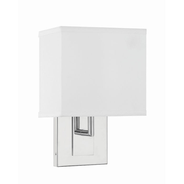 Crystorama Brent 1 Light 10" Sconce, Polished Nickel