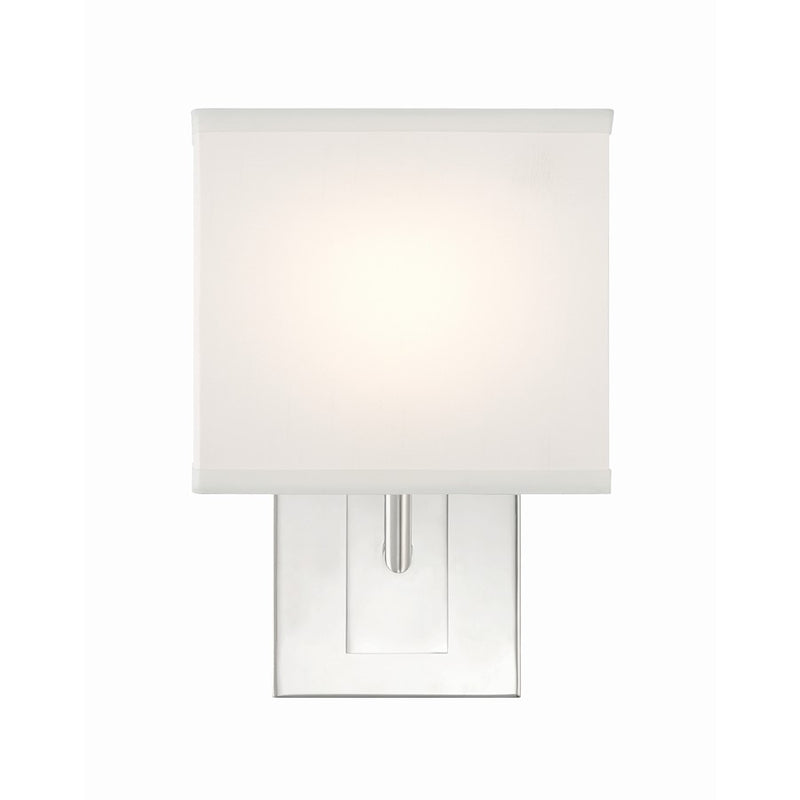 Crystorama Brent 1 Light 10" Sconce, Polished Nickel