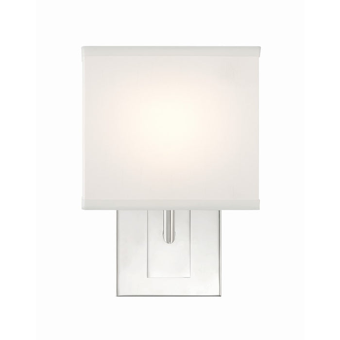 Crystorama Brent 1 Light 10" Sconce, Polished Nickel