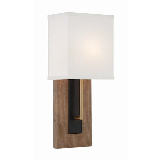 Crystorama Brent 1 Light Sconce, Matte Black/Vibrant Gold