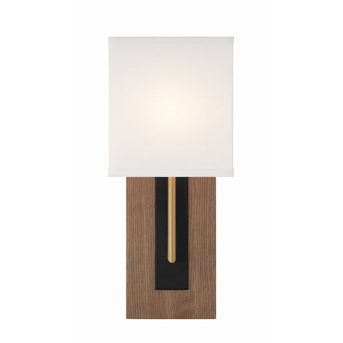 Crystorama Brent 1 Light Sconce, Matte Black/Vibrant Gold