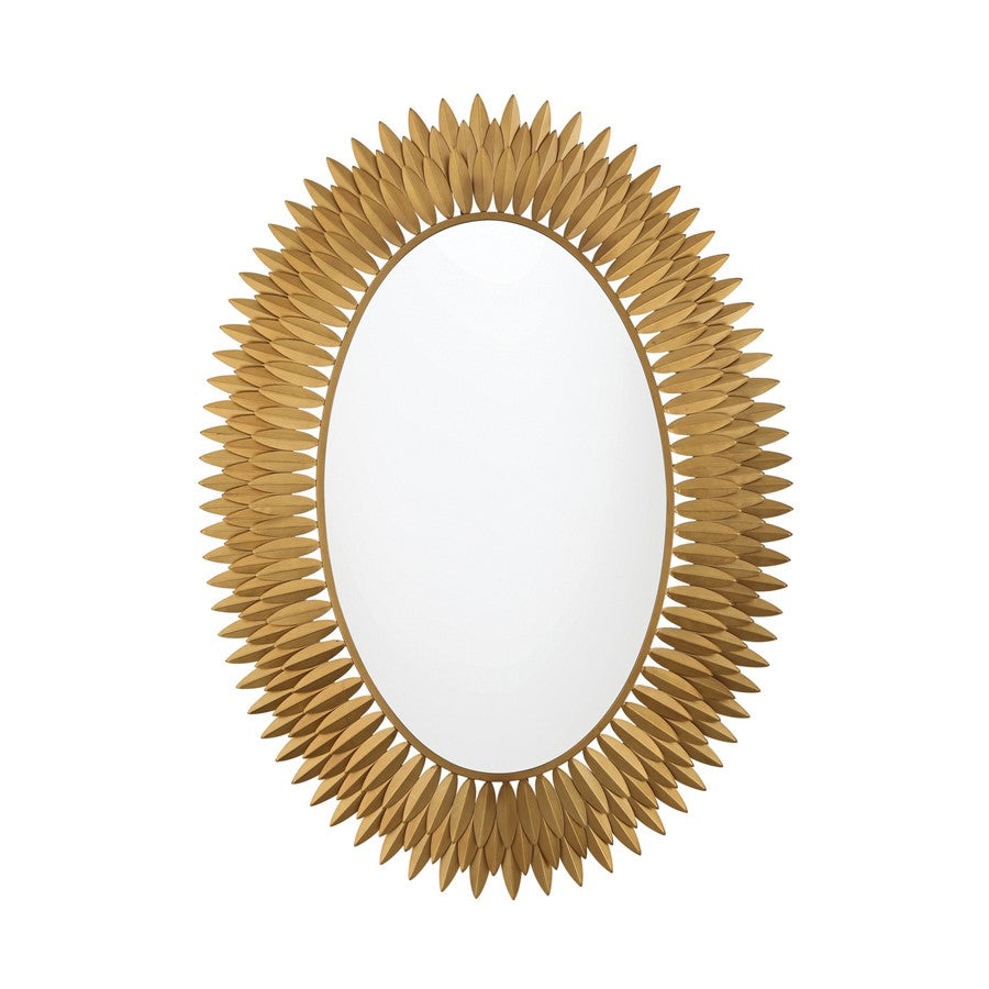 Crystorama Broche 1 Light 31.25" Mirror, Antique Gold