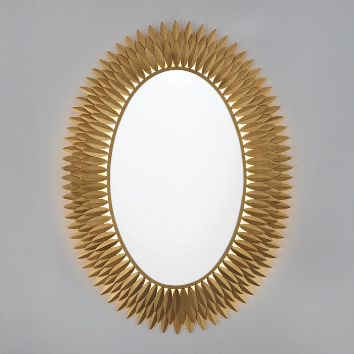 Crystorama Broche 1 Light 31.25" Mirror, Antique Gold