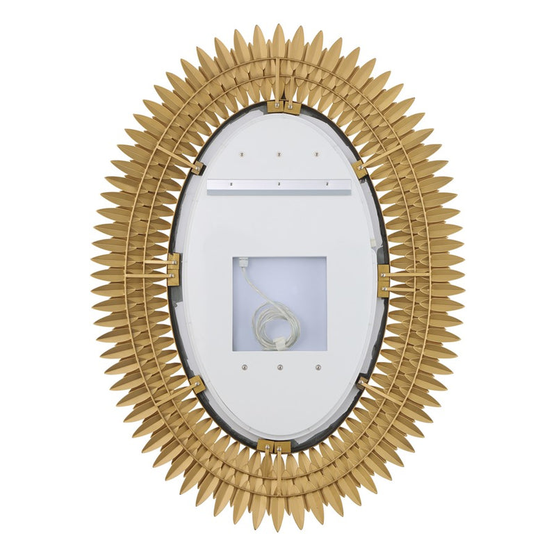 Crystorama Broche 1 Light 31.25" Mirror, Antique Gold