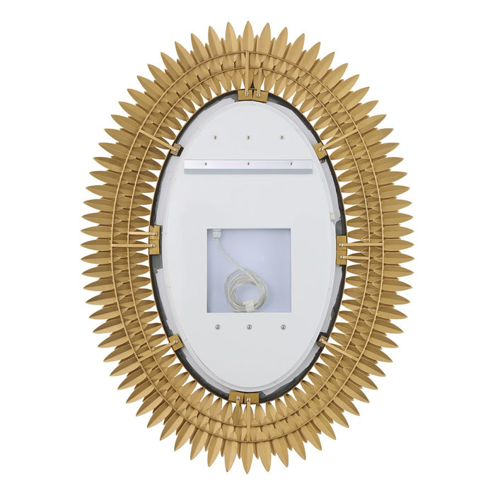 Crystorama Broche 1 Light 31.25" Mirror, Antique Gold