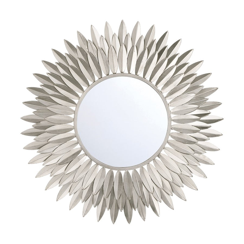 Crystorama Broche 24" Mirror, Antique Silver