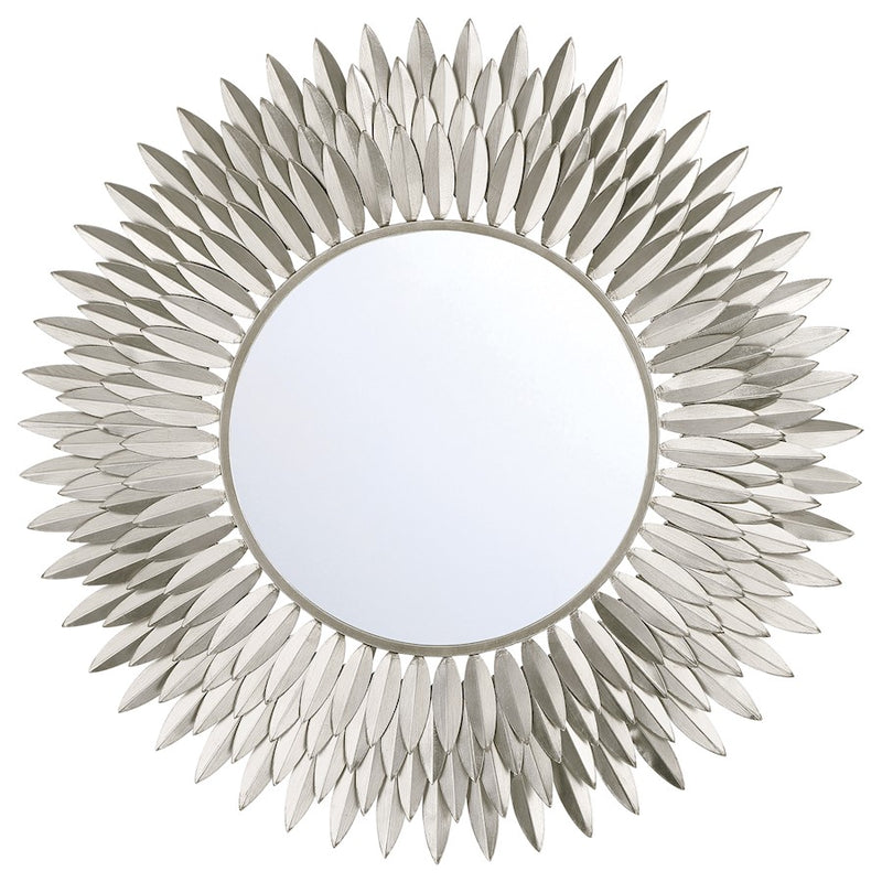 Crystorama Broche 30" Mirror, Antique Silver