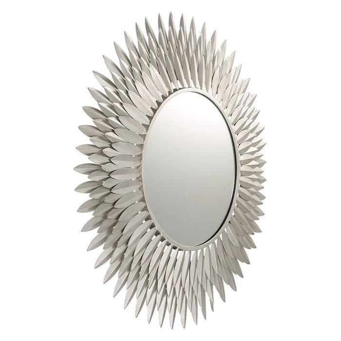 Crystorama Broche 30" Mirror, Antique Silver