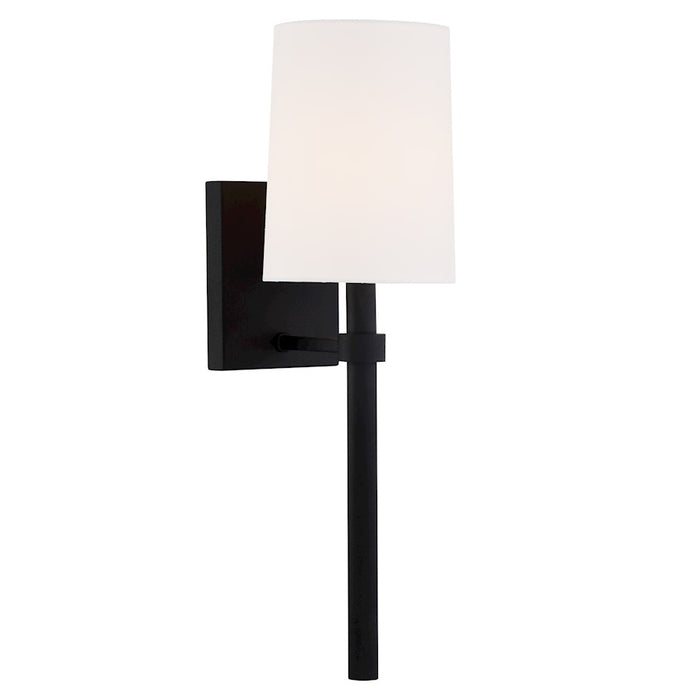 Crystorama Bromley 1 Light Wall Mount, Black Forged
