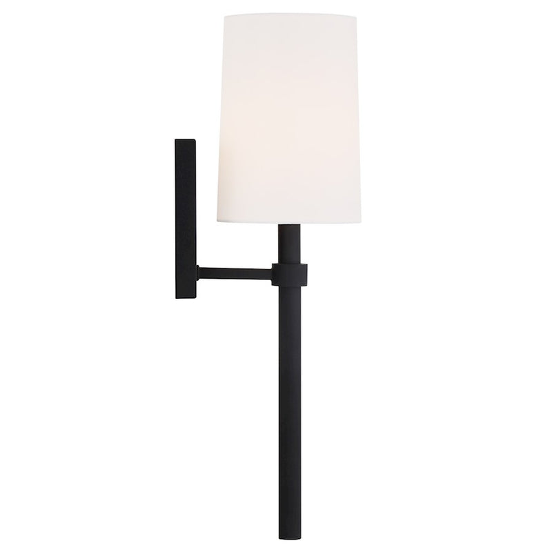 Crystorama Bromley 1 Light Wall Mount, Black Forged