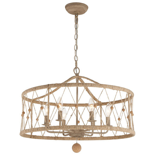 Crystorama Brixton 6 Light Chandelier, Burnished Silver
