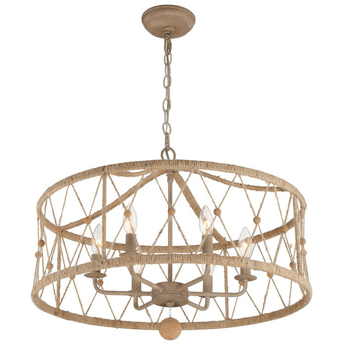 Crystorama Brixton 6 Light Chandelier, Burnished Silver
