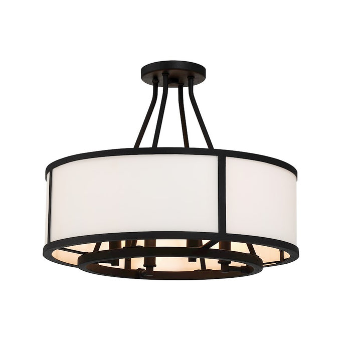 Crystorama Bryant 4 Light Semi Flush Mount, Black Forged