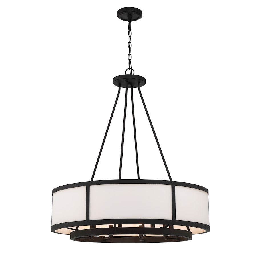 Crystorama Bryant Chandelier, Black Forged