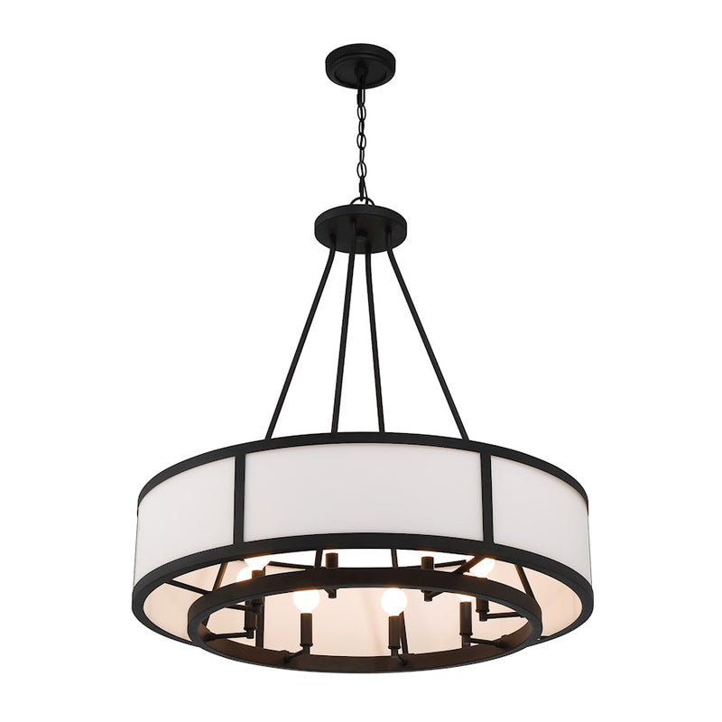 Crystorama Bryant Chandelier, Black Forged