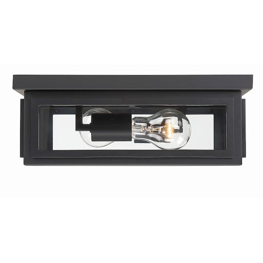 Crystorama Byron 2 Light Outdoor Ceiling Mount, Matte Black