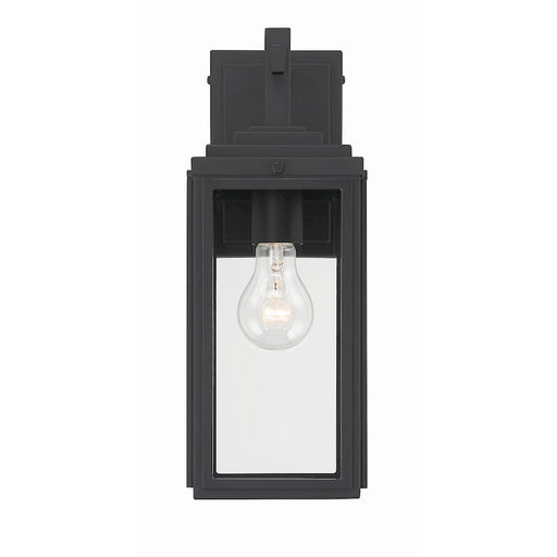 Crystorama Byron 1 Light Outdoor Wall Mount, Matte Black