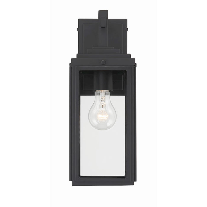 Crystorama Byron 1 Light Outdoor Wall Mount, Matte Black