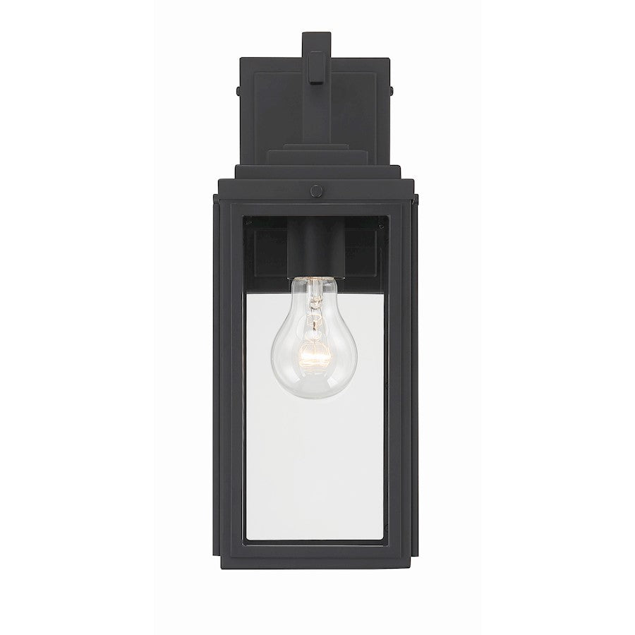 Crystorama Byron 1 Light Outdoor Wall Mount, Matte Black