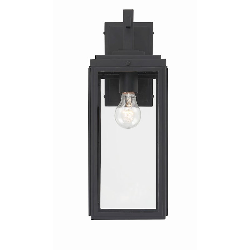 Crystorama Byron 1 Light Outdoor Wall Mount, Matte Black