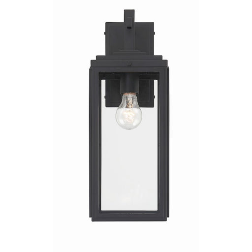 Crystorama Byron 1 Light Outdoor Wall Mount, Matte Black
