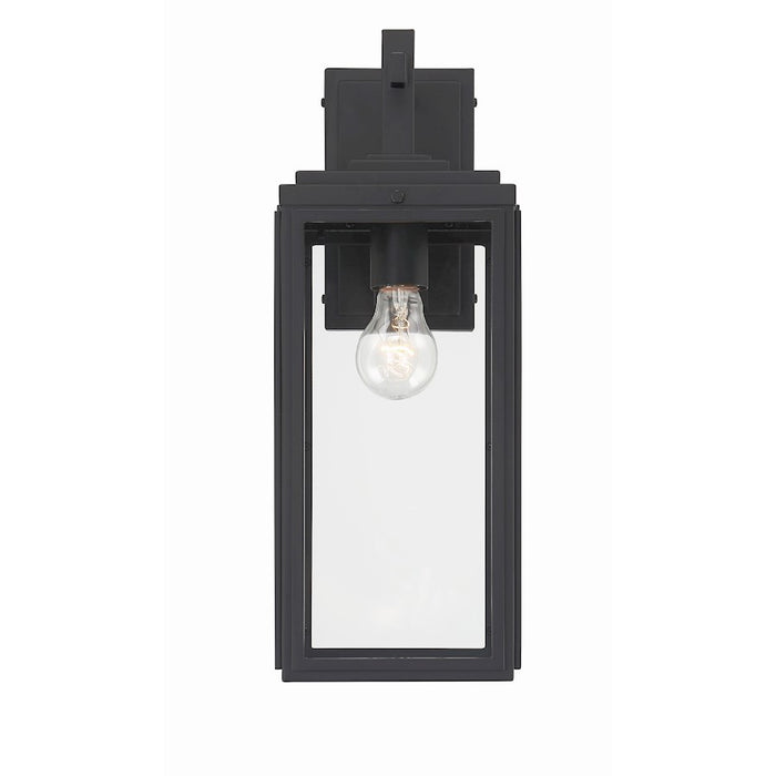 Crystorama Byron 1 Light Outdoor Wall Mount, Matte Black
