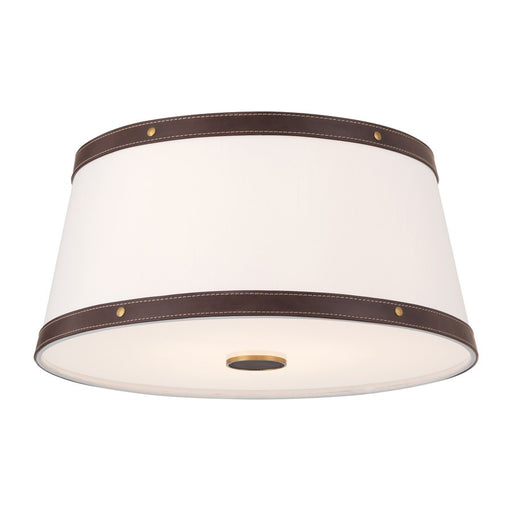 Crystorama Callahan 3 Light 17" Flush/Semi Flush, Luxe Gold/White - CAL-2400-LG