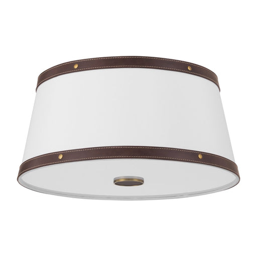 Crystorama Callahan 3 Light 17" Flush/Semi Flush, Luxe Gold/White